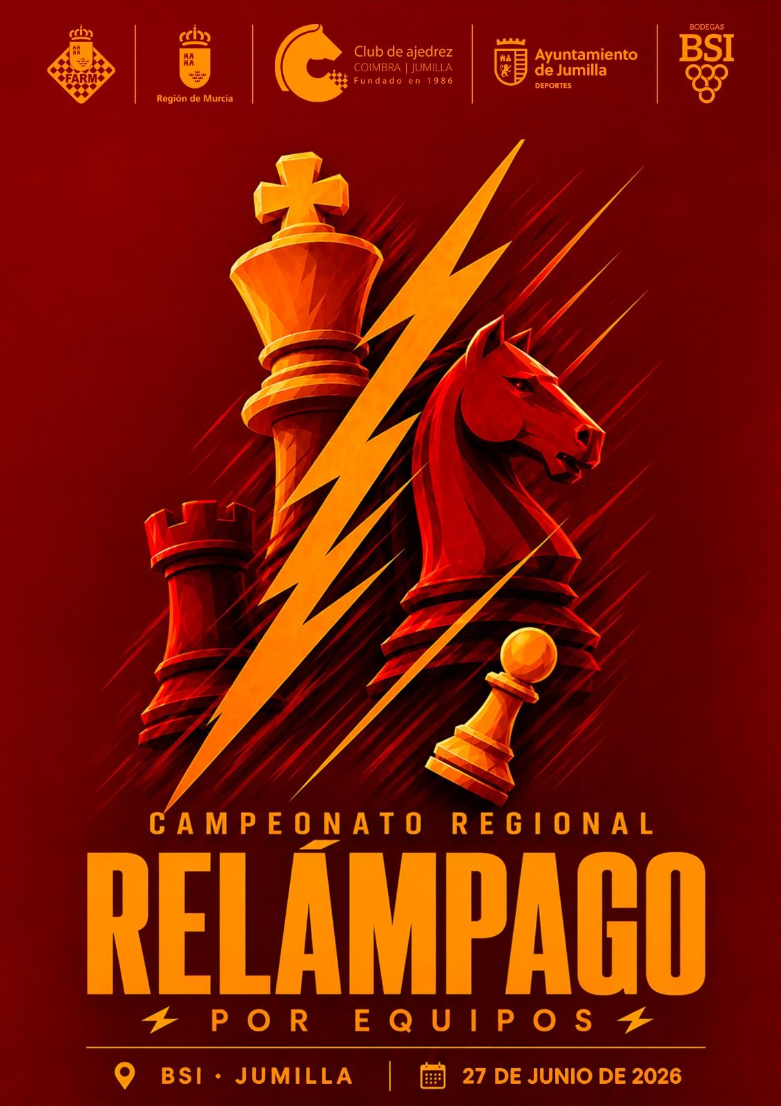 Jumilla acoge el I Campeonato Regional de Ajedrez Relámpago por Equipos el próximo 27 de junio