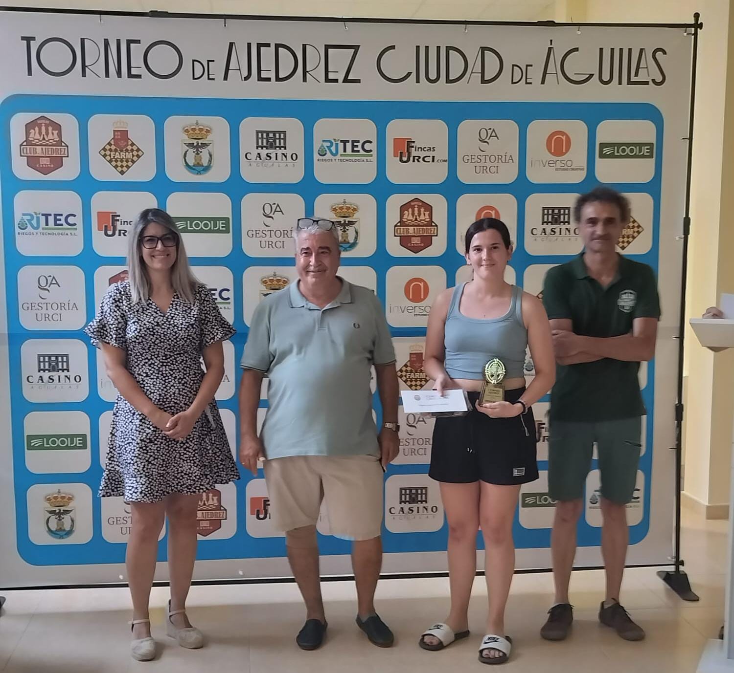 Elena Rodríguez, mejor jugadora Sub-1800 en el I Torneo de Ajedrez Ciudad de Águilas