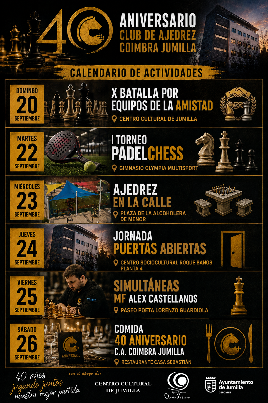 40 ANIVERSARIO – CALENDARIO DE ACTIVIDADES
